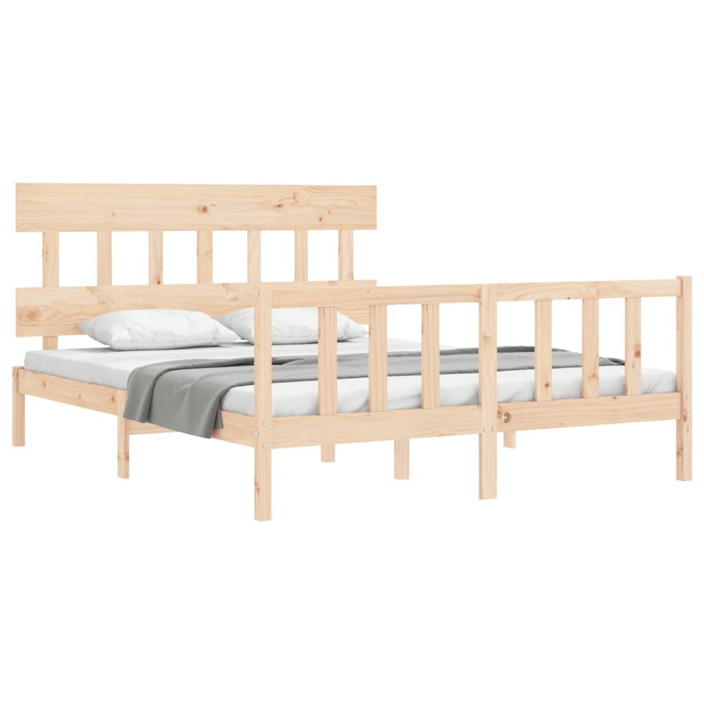 sengeramme uden madras 160x200 cm massivt fyrretræ
