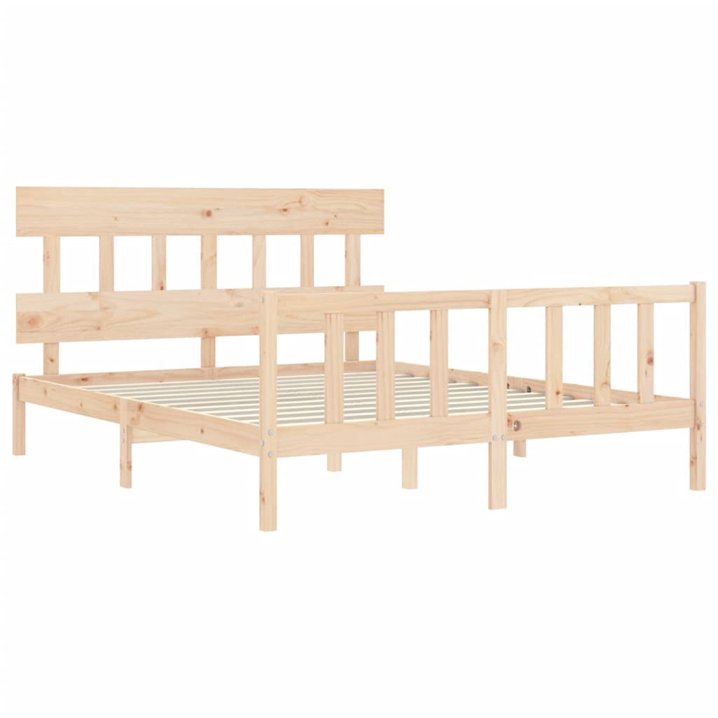 sengeramme uden madras 160x200 cm massivt fyrretræ