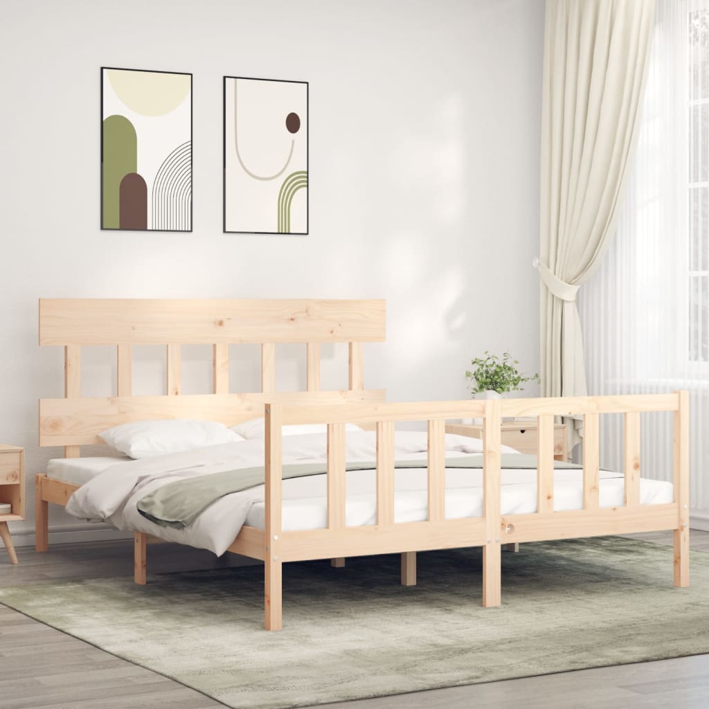 sengeramme uden madras 160x200 cm massivt fyrretræ