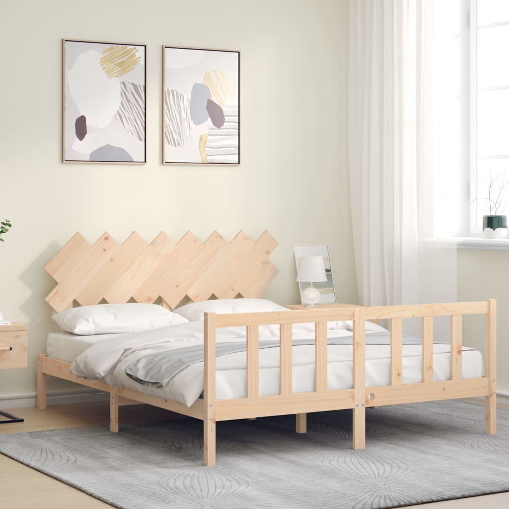 sengeramme uden madras 160x200 cm massivt fyrretræ