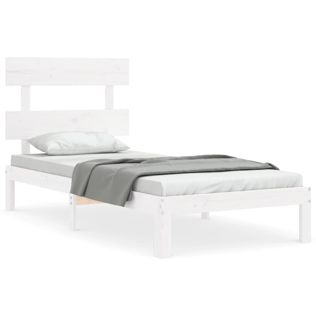 sengeramme uden madras 90x200 cm massivt fyrretræ hvid