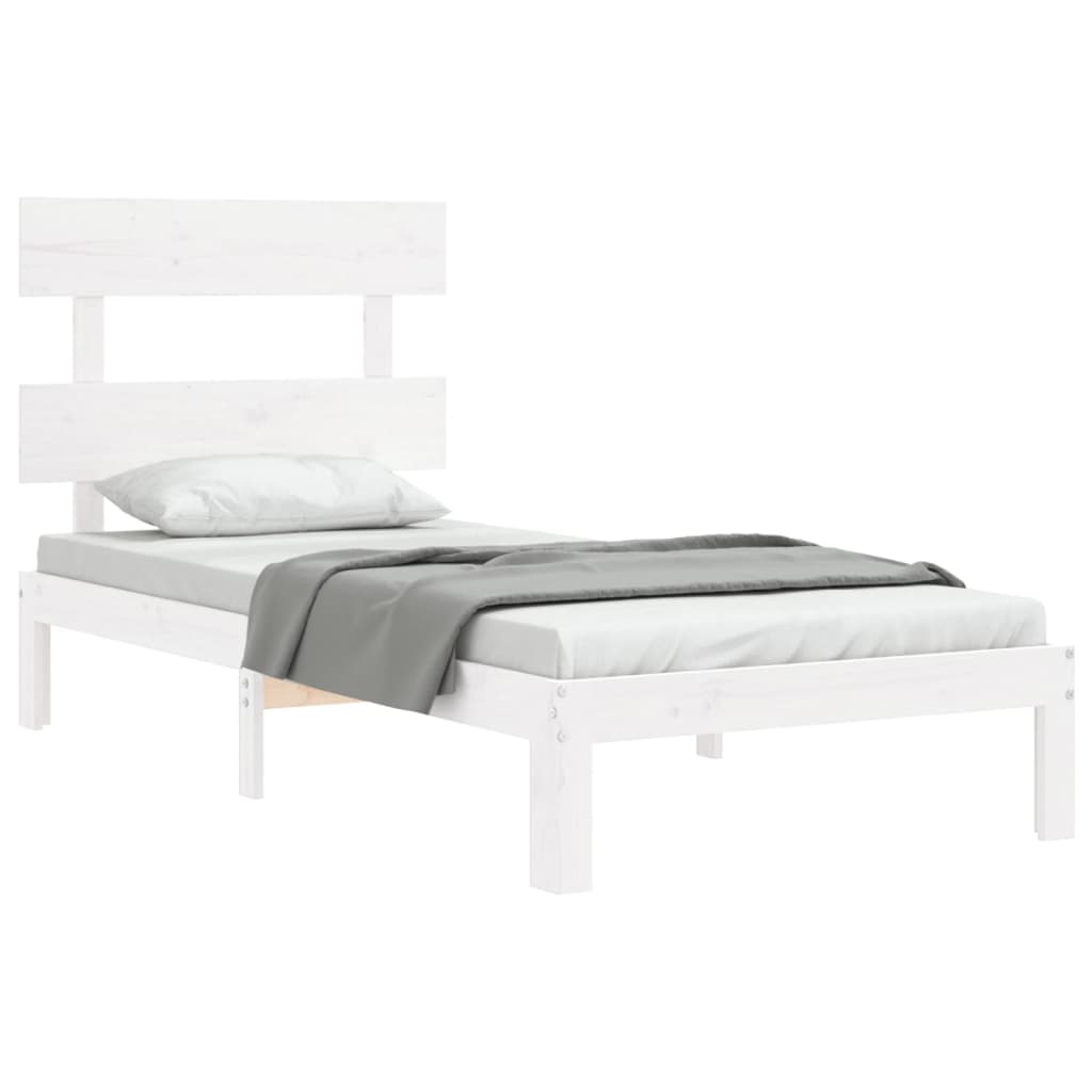 sengeramme uden madras 90x200 cm massivt fyrretræ hvid