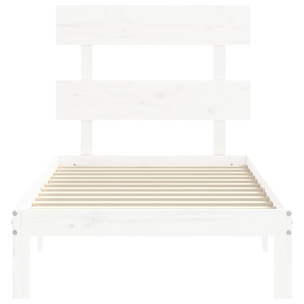 sengeramme uden madras 90x200 cm massivt fyrretræ hvid