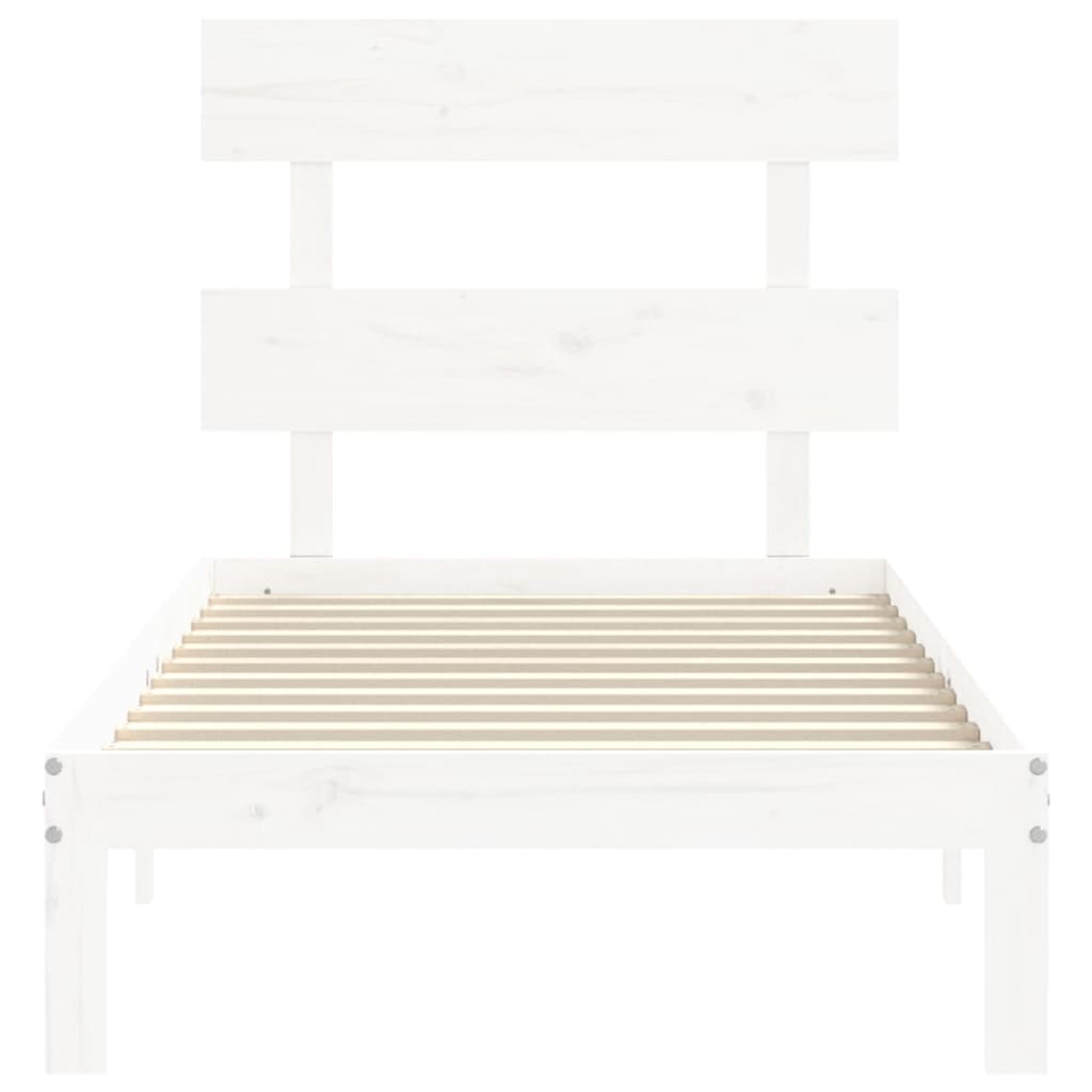 sengeramme uden madras 100x200 cm massivt fyrretræ hvid