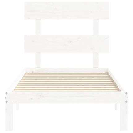 sengeramme uden madras 100x200 cm massivt fyrretræ hvid