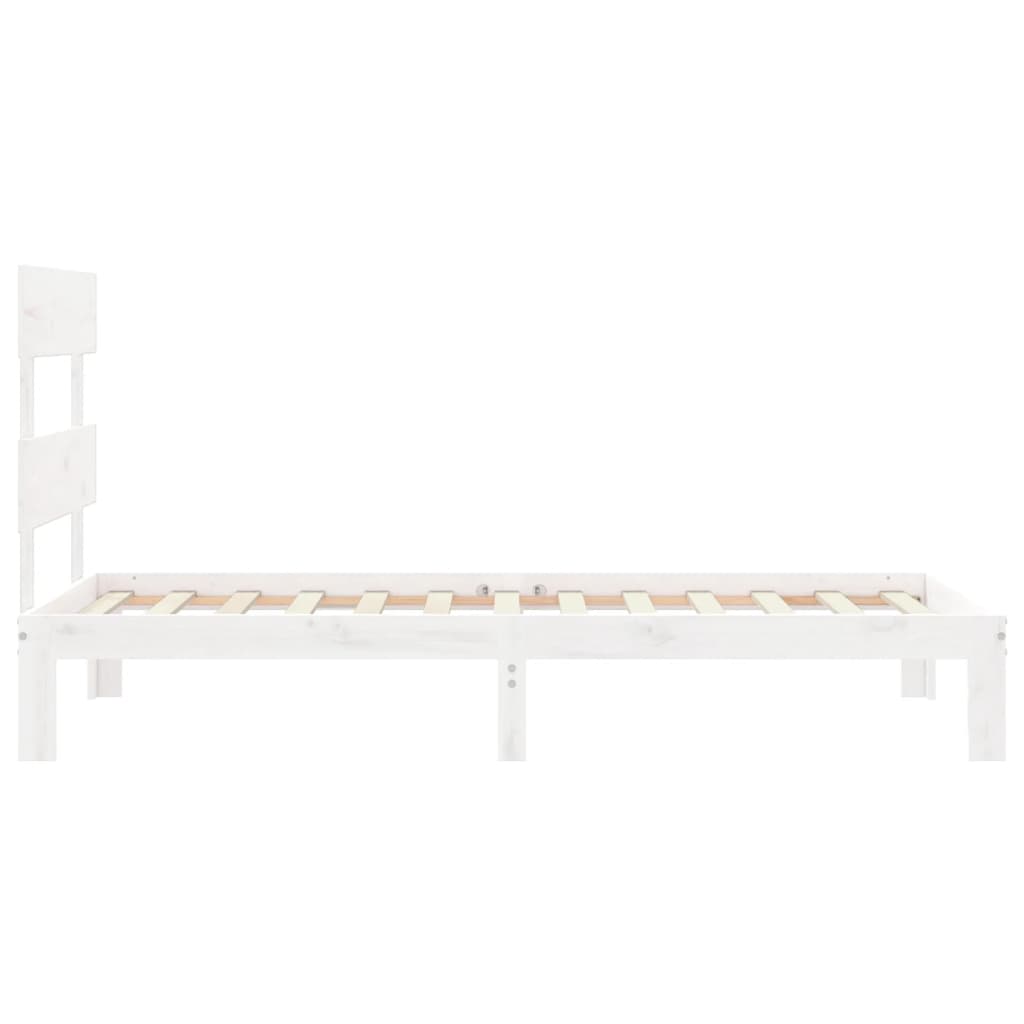 sengeramme uden madras 100x200 cm massivt fyrretræ hvid