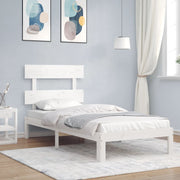 sengeramme uden madras 100x200 cm massivt fyrretræ hvid