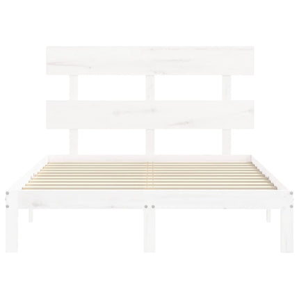 sengeramme uden madras 120x200 cm massivt fyrretræ hvid