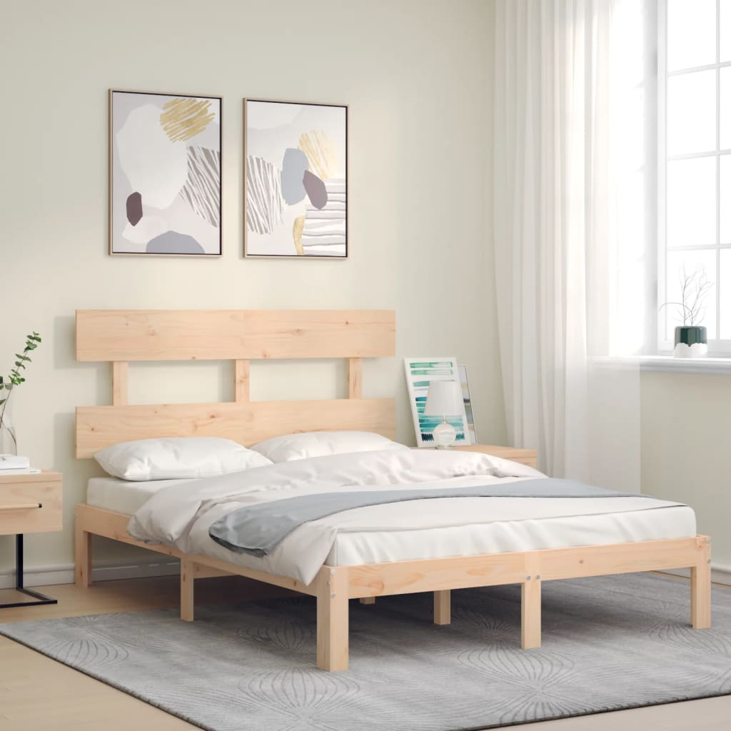 sengeramme uden madras 140x200 cm massivt fyrretræ