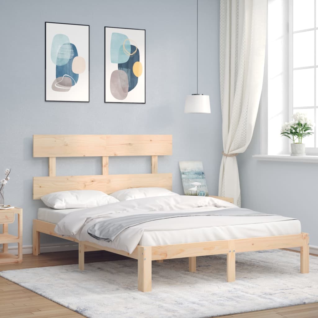 sengeramme uden madras 140x200 cm massivt fyrretræ