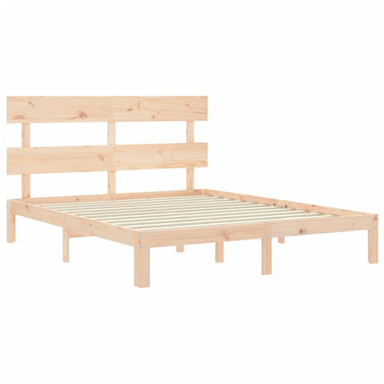 sengeramme med sengegavl kingsize massivt træ