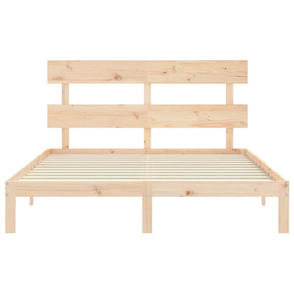 sengeramme med sengegavl kingsize massivt træ