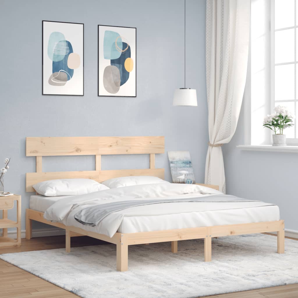 sengeramme uden madras 160x200 cm massivt fyrretræ