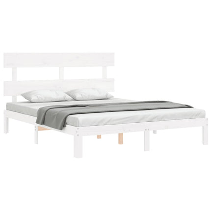 sengeramme uden madras 160x200 cm massivt fyrretræ hvid