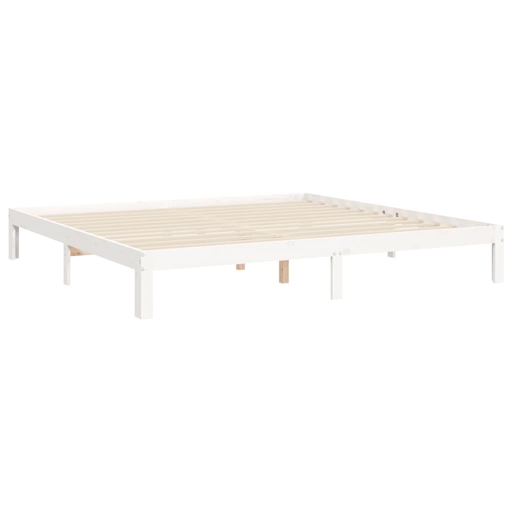 sengeramme uden madras 160x200 cm massivt fyrretræ hvid