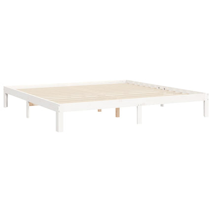 sengeramme uden madras 160x200 cm massivt fyrretræ hvid