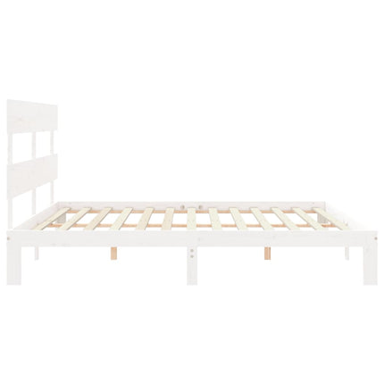 sengeramme uden madras 200x200 cm massivt fyrretræ hvid