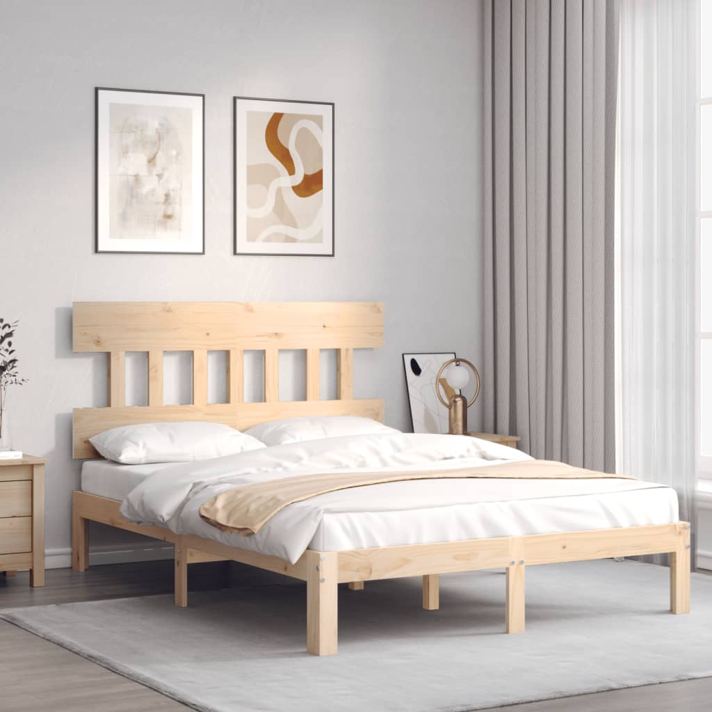 sengeramme uden madras 140x190 cm massivt fyrretræ