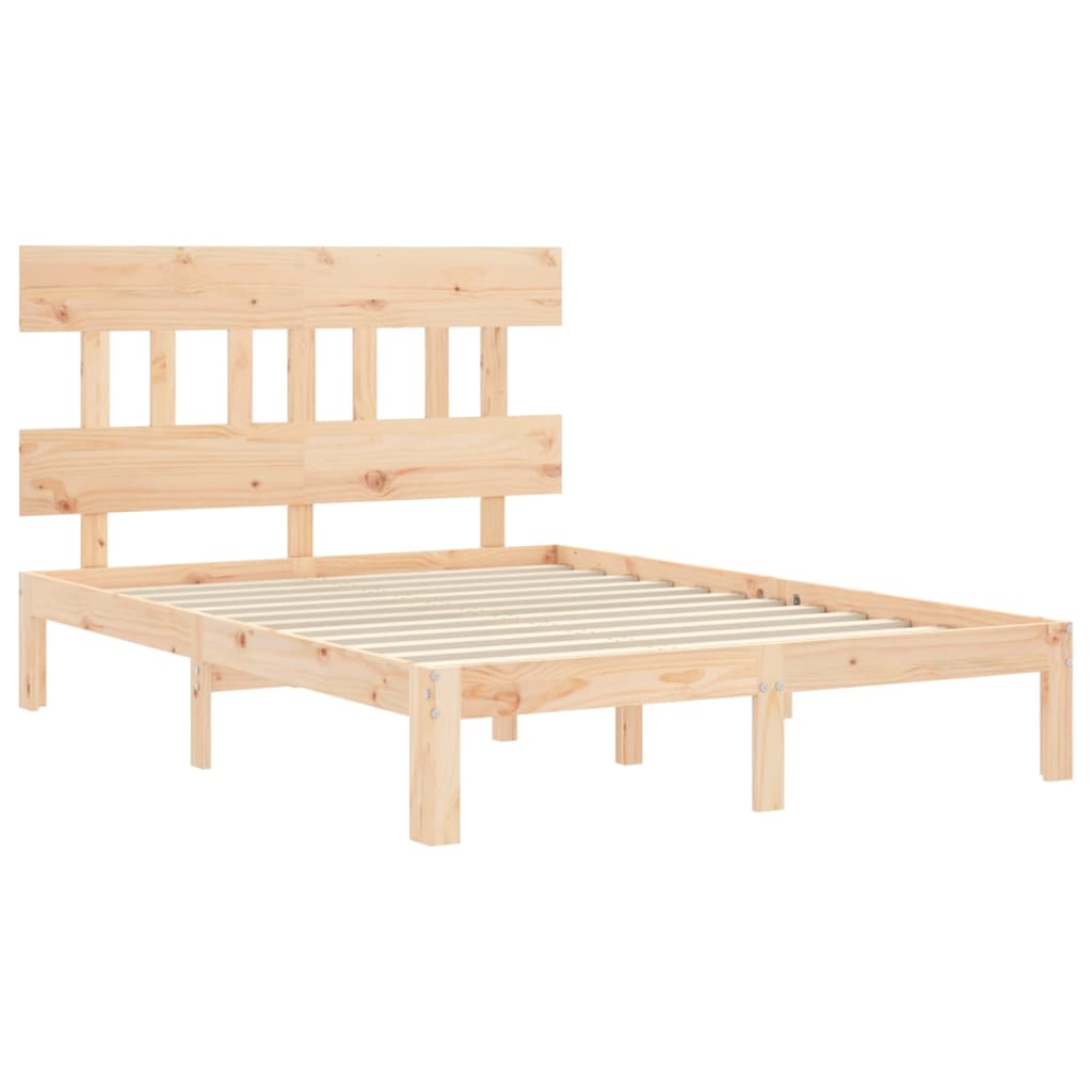 sengeramme uden madras 140x190 cm massivt fyrretræ