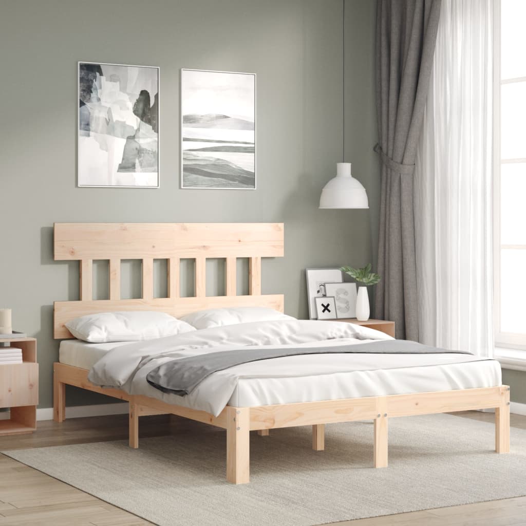 sengeramme uden madras 140x190 cm massivt fyrretræ