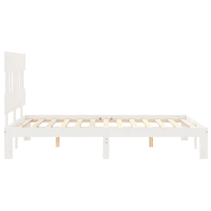 sengeramme uden madras 140x190 cm massivt fyrretræ hvid