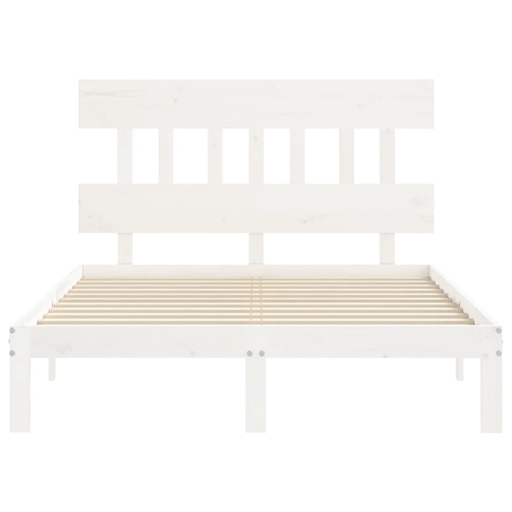 sengeramme uden madras 120x200 cm massivt fyrretræ hvid