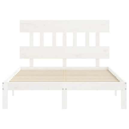 sengeramme uden madras 120x200 cm massivt fyrretræ hvid