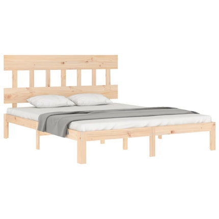 sengeramme med sengegavl kingsize massivt træ