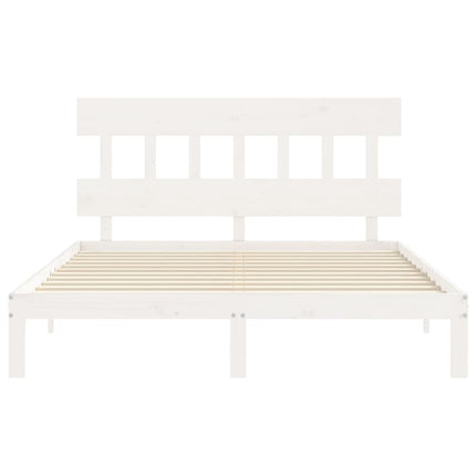 sengeramme uden madras 160x200 cm massivt fyrretræ hvid