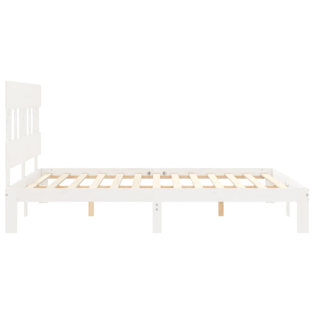 sengeramme uden madras 160x200 cm massivt fyrretræ hvid