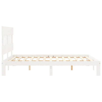 sengeramme uden madras 160x200 cm massivt fyrretræ hvid