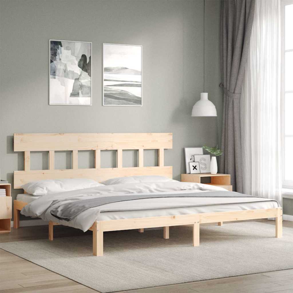 sengeramme uden madras 200x200 cm massivt fyrretræ