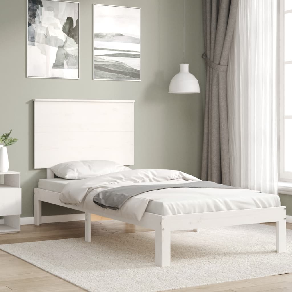 sengeramme uden madras 90x200 cm massivt fyrretræ hvid