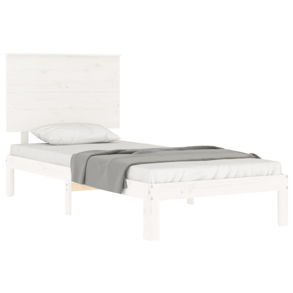 sengeramme uden madras 90x200 cm massivt fyrretræ hvid
