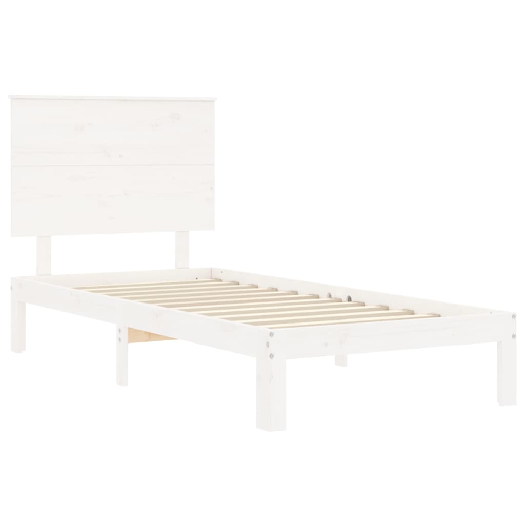 sengeramme uden madras 90x200 cm massivt fyrretræ hvid