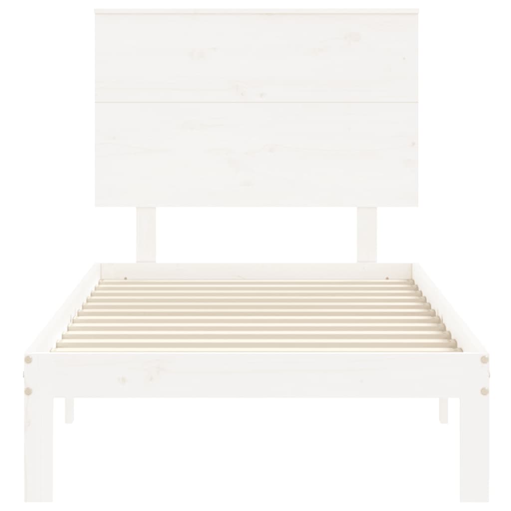 sengeramme uden madras 90x200 cm massivt fyrretræ hvid