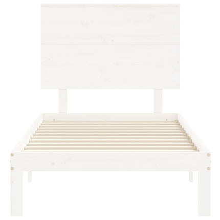 sengeramme uden madras 90x200 cm massivt fyrretræ hvid