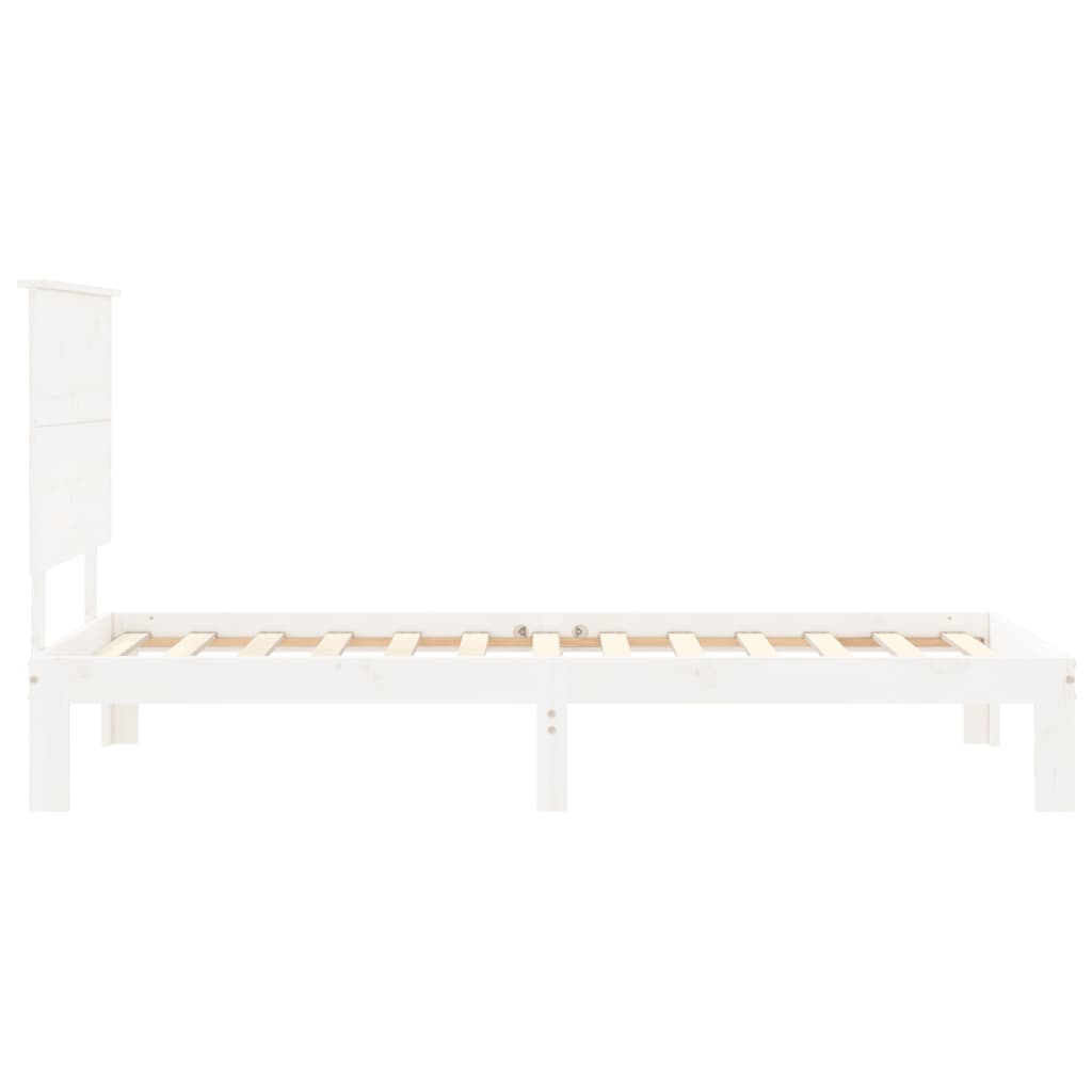 sengeramme uden madras 90x200 cm massivt fyrretræ hvid