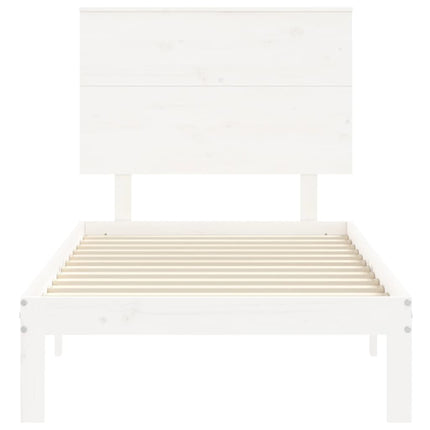 sengeramme uden madras 100x200 cm massivt fyrretræ hvid
