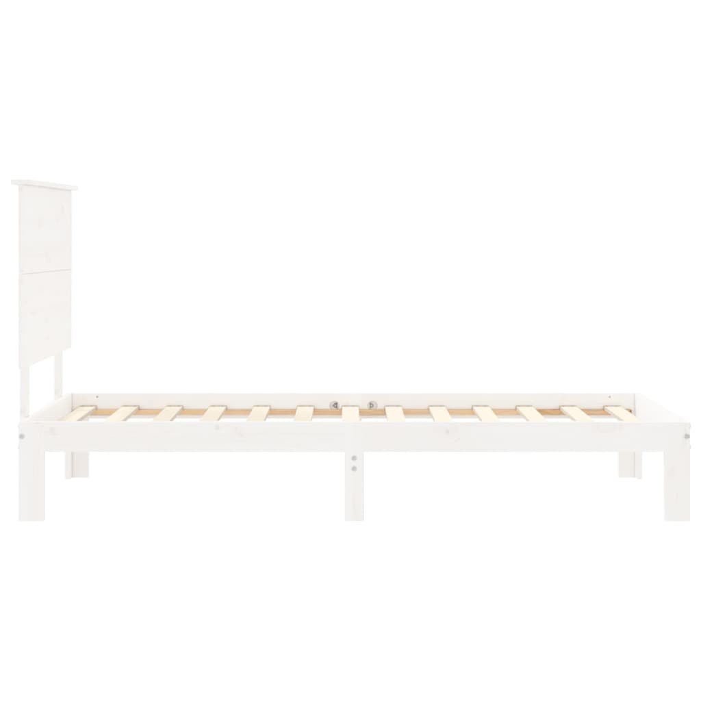 sengeramme uden madras 100x200 cm massivt fyrretræ hvid