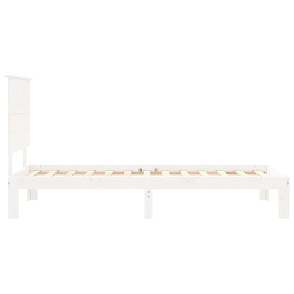 sengeramme uden madras 100x200 cm massivt fyrretræ hvid