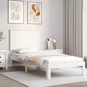 sengeramme uden madras 100x200 cm massivt fyrretræ hvid