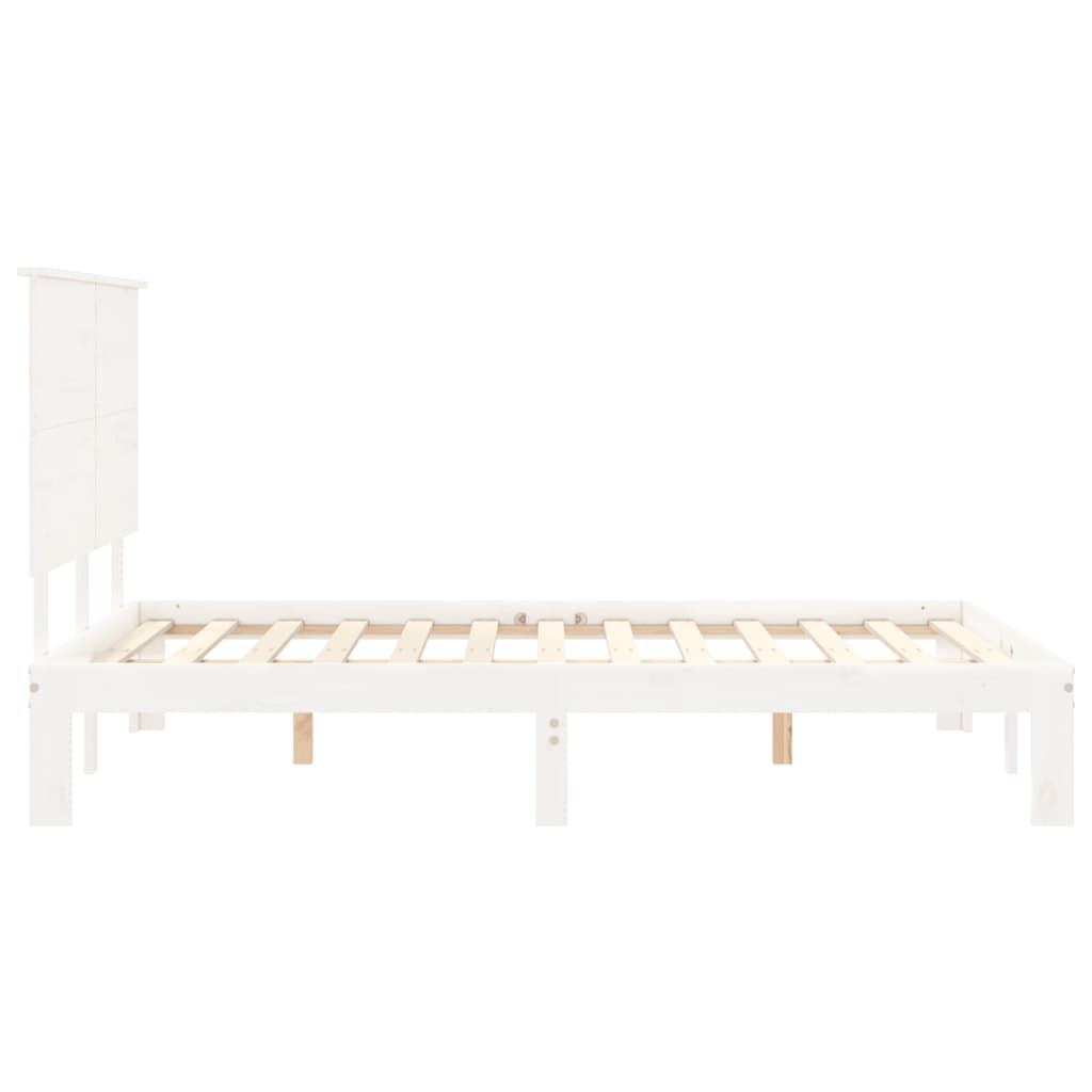 sengeramme uden madras 120x200 cm massivt fyrretræ hvid
