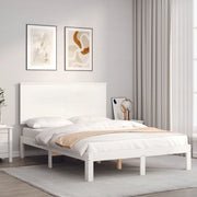 sengeramme uden madras 120x200 cm massivt fyrretræ hvid