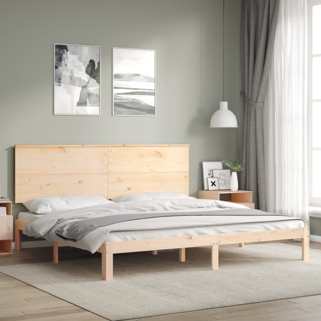 sengeramme uden madras 200x200 cm massivt fyrretræ