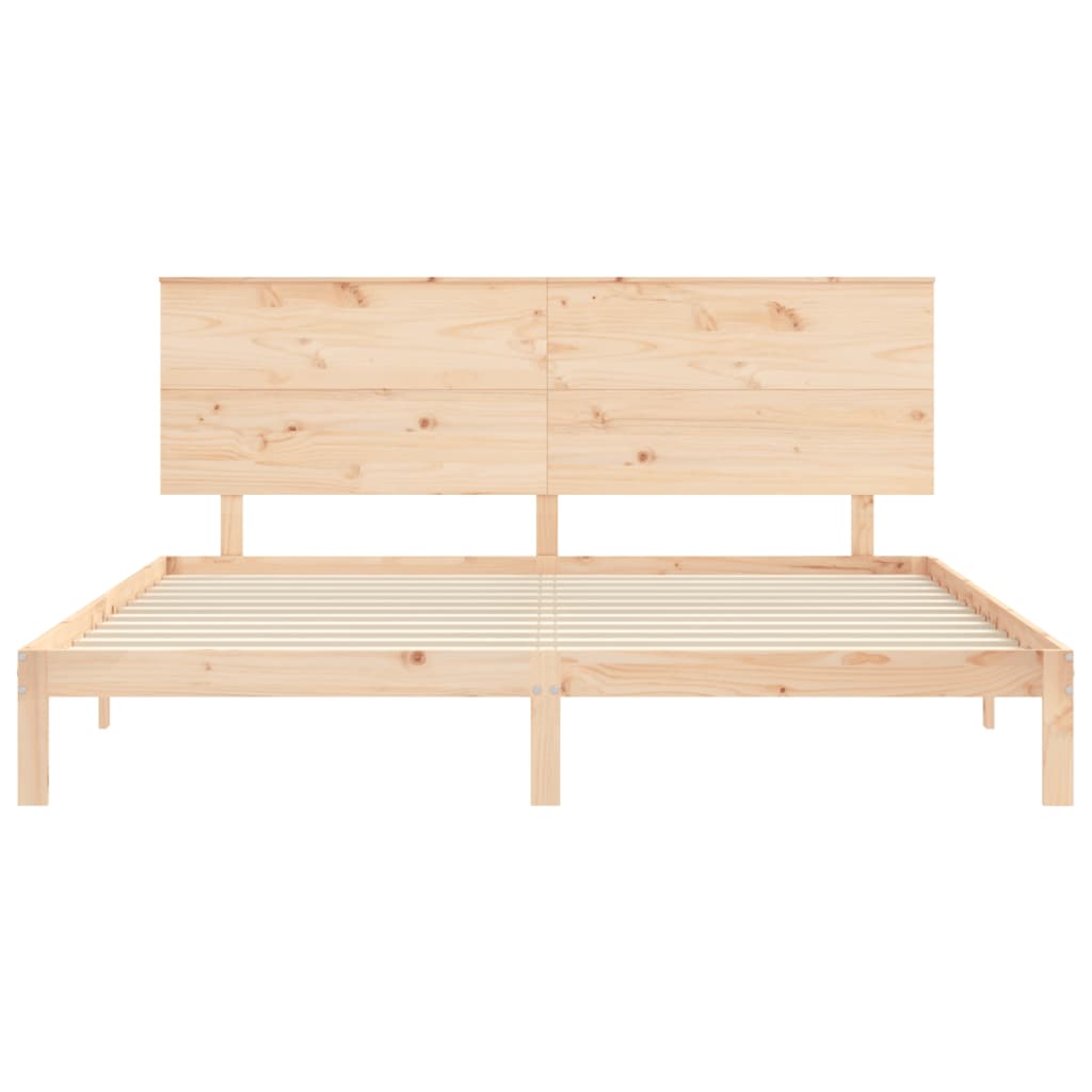 sengeramme uden madras 200x200 cm massivt fyrretræ