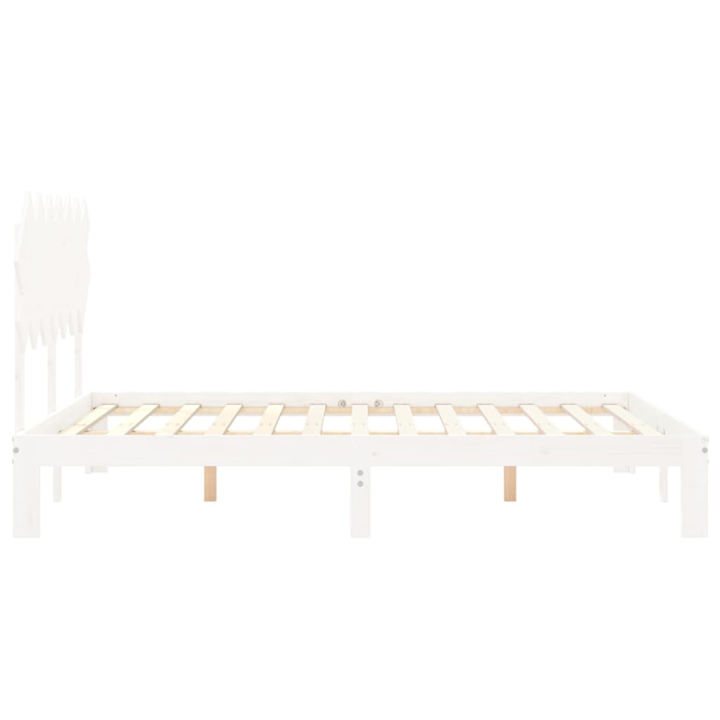 sengeramme uden madras 140x190 cm massivt fyrretræ hvid