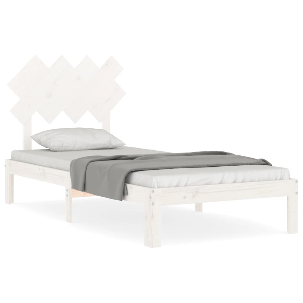 sengeramme uden madras 90x200 cm massivt fyrretræ hvid