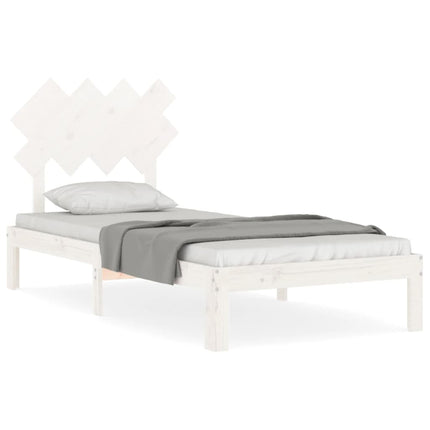 sengeramme uden madras 90x200 cm massivt fyrretræ hvid