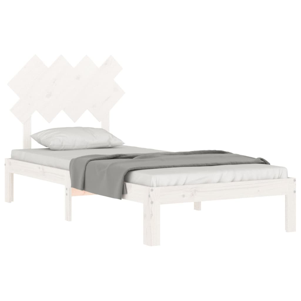 sengeramme uden madras 90x200 cm massivt fyrretræ hvid